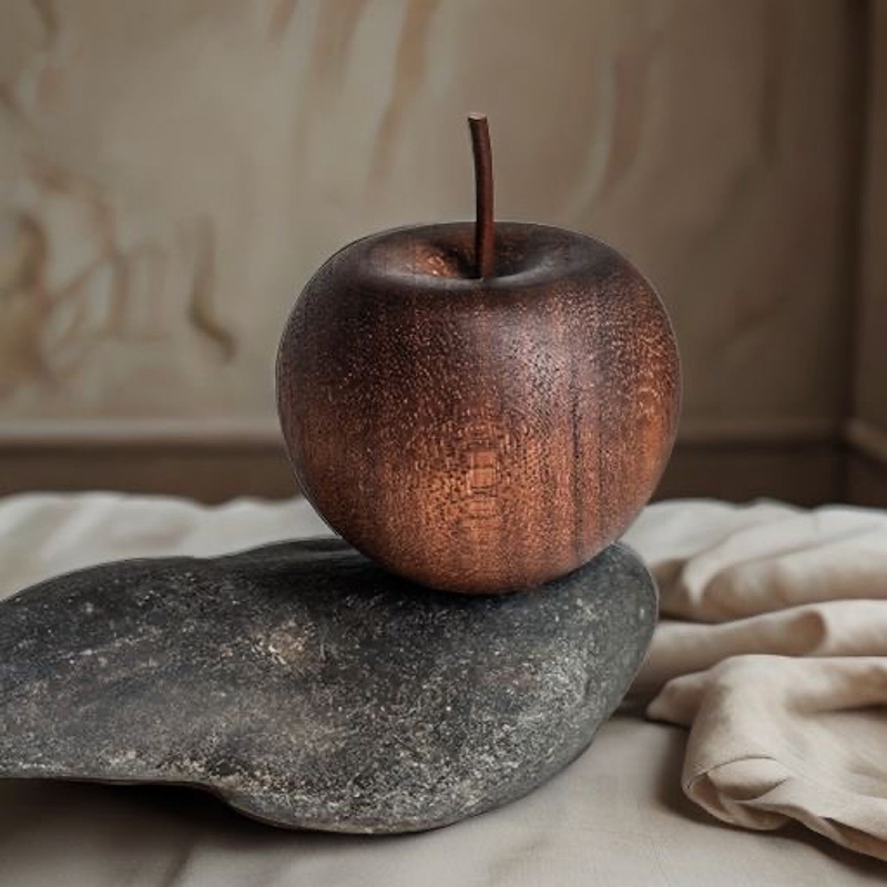 Home Fragrance Oils - 1 個の木製リンゴ型エッセンシャルオイルディフューザーフレグランスディフューザーは、家庭のバスルームの車の装飾に適しています
