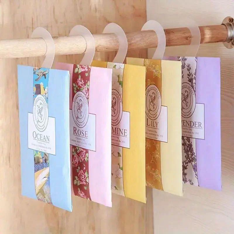 Home Fragrance Sachet - 5/6 個の香りの香ぶら下げ装飾ワードローブサシェクローゼット車吊りフレグランスサシェアロマセラピー香水芳香剤