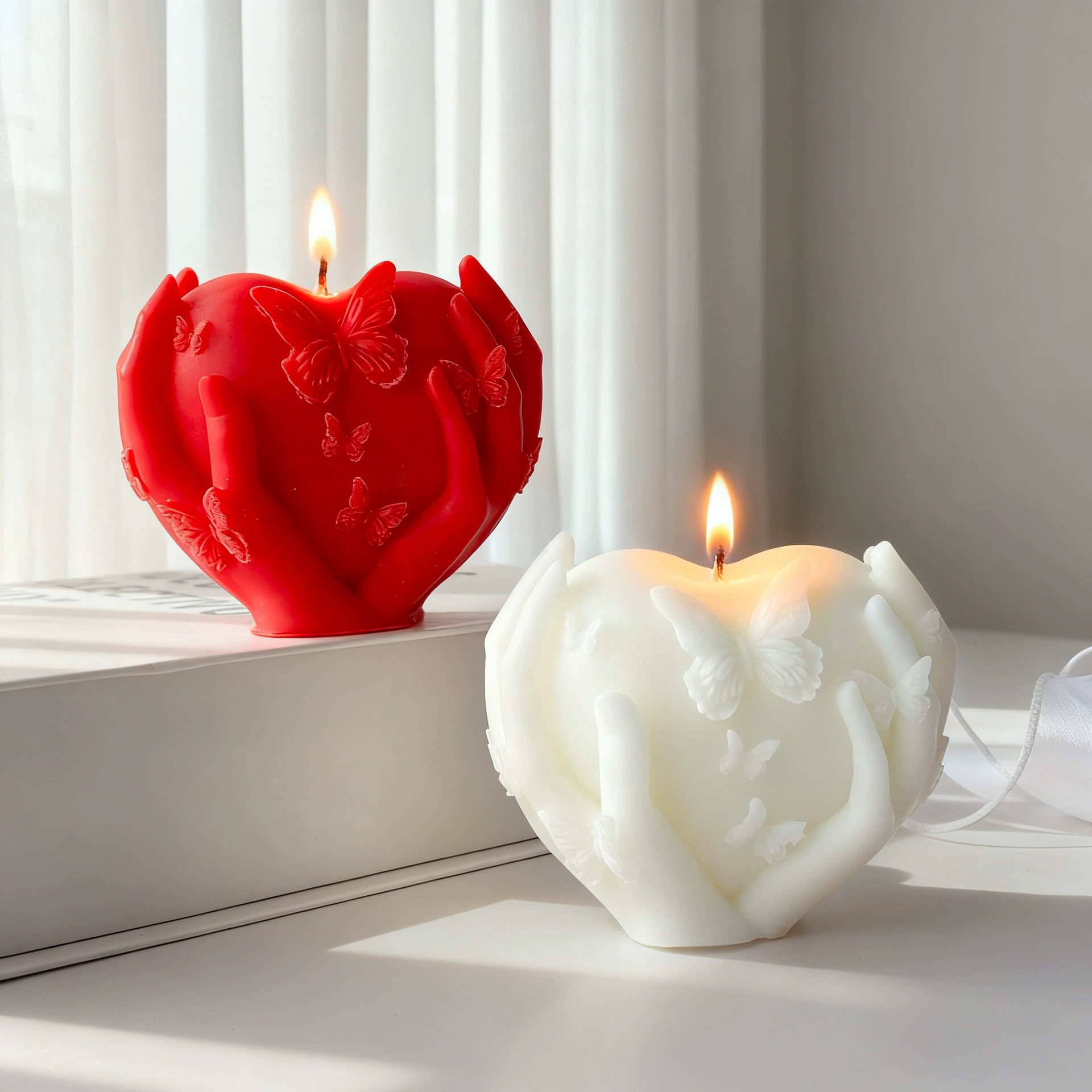 Home Fragrance Vanilla Scented Candle - 1個 ハート型 バレンタインデー用 香り付きキャンドルギフト、ココナッツバニラ アロマセラピーキャンドル 寝室/ホームフレグランス