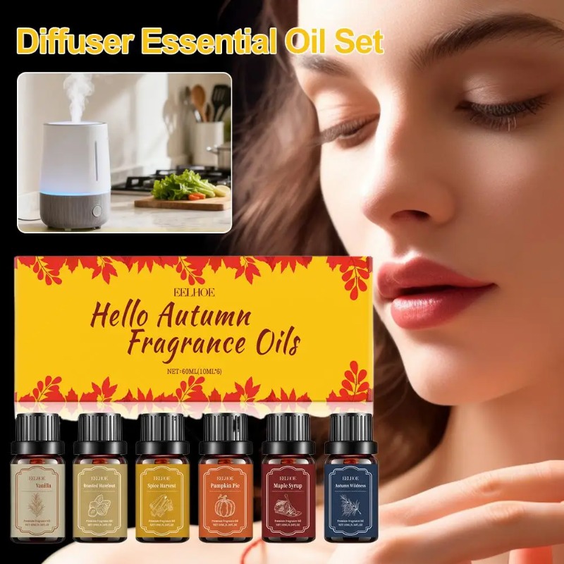 Home Fragrance Vanilla Scented Candle - 6x10ml 秋のディフューザー用フレグランスオイル、家庭用ディフューザー用秋のエッセンシャルオイル、キャンドルソープ作り用の香り、ココナッツバニラ