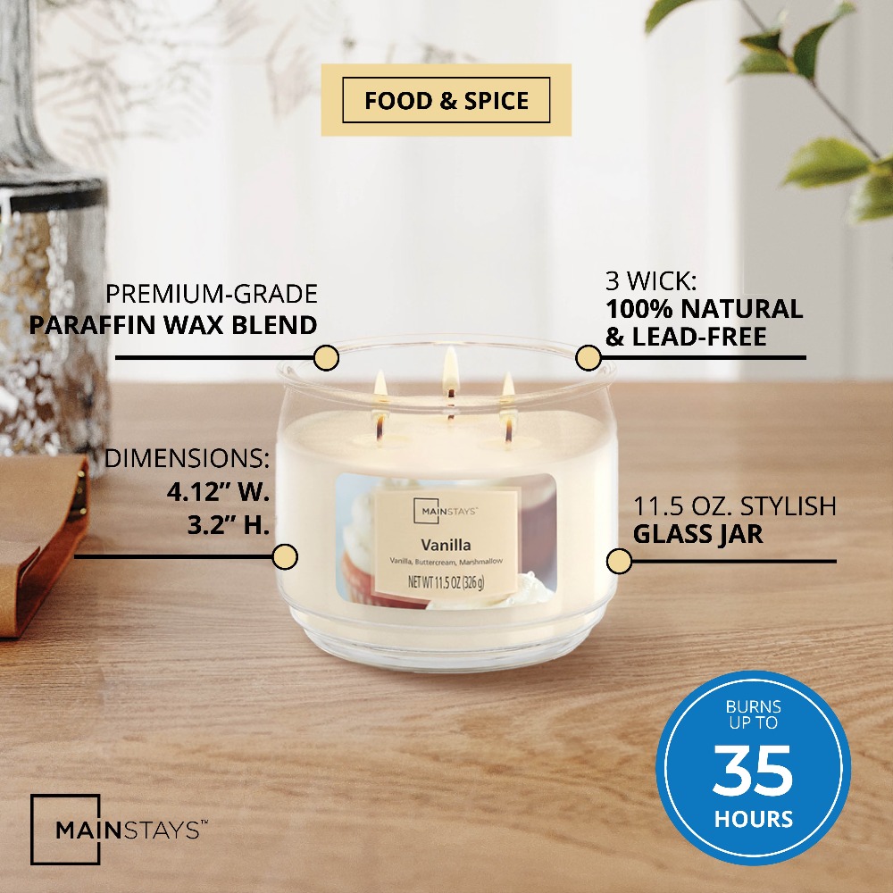バニラの香りの3芯ガラス瓶キャンドル2個セット（大11.5オ - Home Fragrance Vanilla Scented Candle のレビューと価格