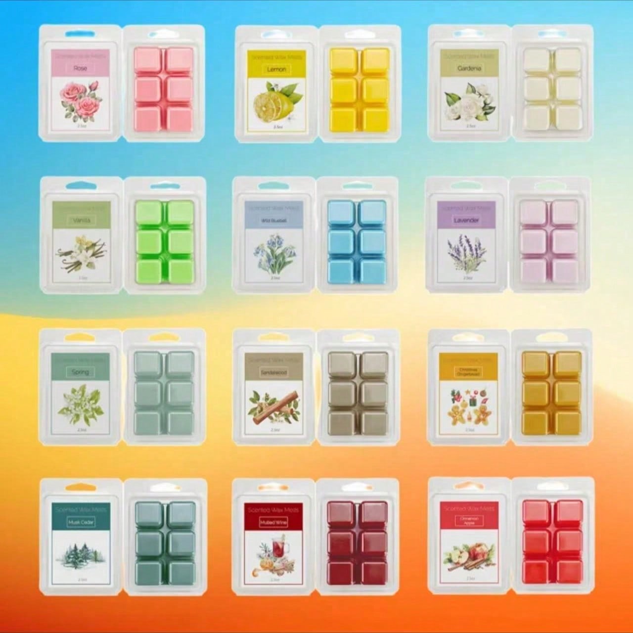 香り付きワックスメルトセット、8種類の香り（ラベンダー/バニ - Home Fragrance Vanilla Scented Candle のレビューと価格