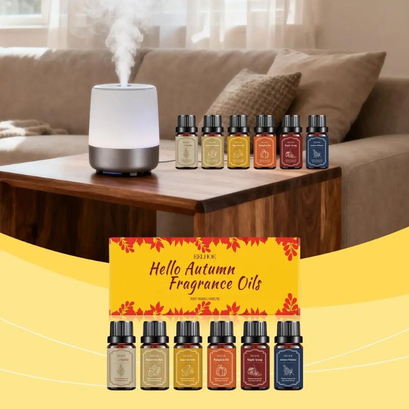 6x10ml 秋のディフューザー用フレグランスオイル、家庭用 - Home Fragrance Vanilla Scented Candle のレビューと価格